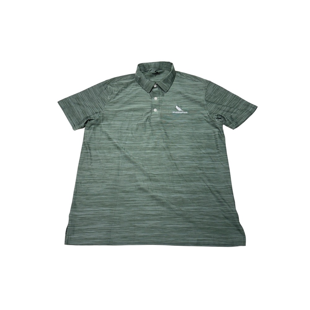 Waddaplaya Mens Small‎ Green Space Dye Heathered Golf Polo Shirt Performance